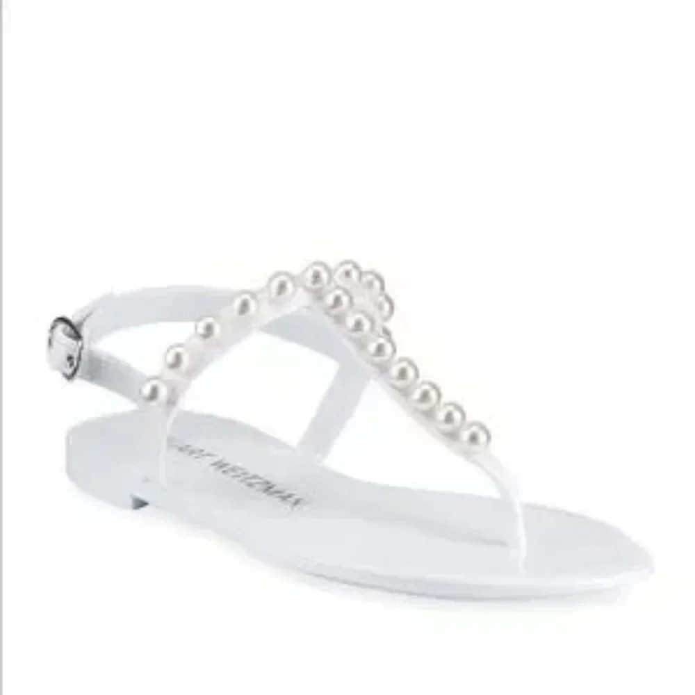 Stuart Weitzman Goldie Jelly Sandals White Size 8